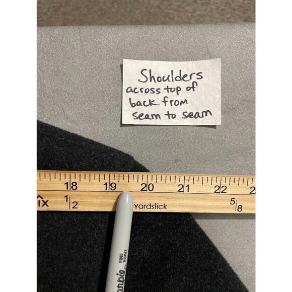 Marvin Richards Womens Plus Size 1X Charcoal Wool Cashmere Peacoat Double Breast - Picture 15 of 15